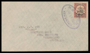 1914 Overprints on Marshall Islands '1d.' on 5pf, '2d.' on 10pf pair, '2d.' on 20pf & '5d.' on 50pf SG 51-53 & 57 on 1915 philatelic covers, Cat &pound;600.
 (4 covers)