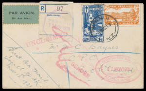 15pp One Frame exhibit of airmail covers with better items including 1931 Hastings-Gisborne with defaced Dominion Airways label, 1931 with 'DOMINION AIRWAYS LTD/GISBORNE-HASTINGS' or '.../HASTINGS-GISBORNE' h/s, 1931 two with 'EMERGENCY EARTHQUAKE AIR MAI