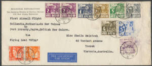 1939 Archbold Expedition flight cover Hollandia-Port Moresby per "Guba II" with 'BIOLOGICAL EXPLORATIONS/.../1938 NEW GUINEA EXPEDITION' imprint at upper-left AAMC #P144, some stamps with surface damage, Cat $1750.