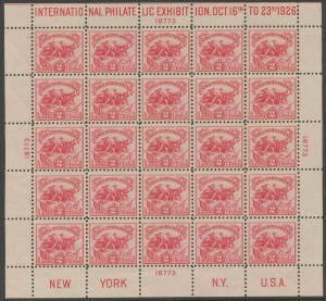 1893 Columbus 1c to 50c Scott #230-240, some reperforating is suspected & most (all?) have been regummed, Cat $US1400 (mint); and 1926 White Plains sheetlet (square corners) with Plate Number 18773, some gum loss (not thinning) in the lower margin but the