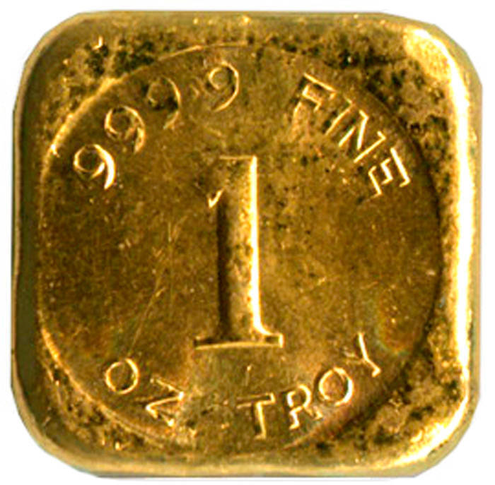 GOLD; 1oz 0.9999 fine. Stamped Engelhard Australia.