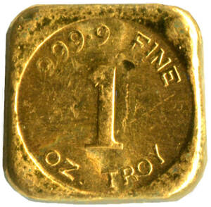 GOLD; 1oz 0.9999 fine. Stamped Engelhard Australia.