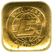 GOLD; 1oz 0.9999 fine. Stamped Engelhard Australia. - 2