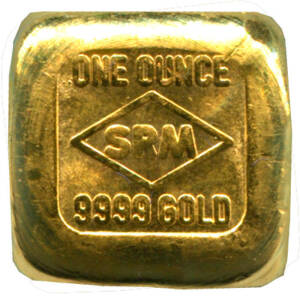 GOLD; 1oz, 0.999 fine. Stamped SRM.