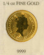 GOLD NUGGET SERIES; 1987, $25.00, one quarter of an ounce, "Golden Eagle". Carded. - 2