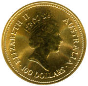 GOLD NUGGET SERIES; 1987, $100.00, 1 ounce, "Welcome Stranger". - 2