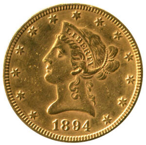 1894 GOLD $10.00, Eagle.