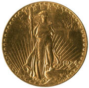 1924 GOLD $20.00, Saint-Gaudens.