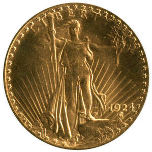 1924 GOLD $20.00, Saint-Gaudens.