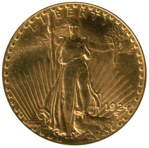 1924 GOLD $20.00, Saint-Gaudens.