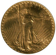1924 GOLD $20.00, Saint-Gaudens.