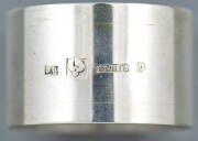 AUSTRALIAN SILVERWARE - JESSIE BRADMAN: Pair of sterling silver serviette rings made by Lady Bradman (with "JB" & South Australian hallmarks). Together with hand-written letter from Don Bradman dated 24th Aug.1989 to Norm Bevan explaining how she came to