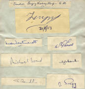 1953 BRITISH EVEREST EXPEDITION: Autograph page with 10 signatures of expedition members laid down on both sides - Edmund Hillary, Tenzing Norgay, expedition leader John Hunt, Charles Wylie, Michael Westmacolt, George Lowe, Michael Ward, George Band, Tom - 2