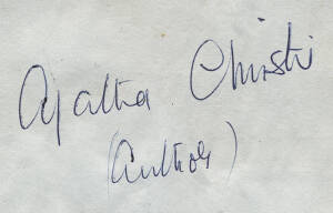 AGATHA CHRISTIE (1890-1976, English crime writer), nice signature on piece.