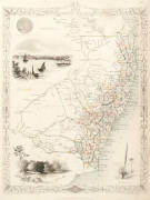 JOHN TALLIS: "New South Wales", "Part of South Australia", "Van Diemen's Island or Tasmania" & "Western Australia, Swan River", engraved maps (4) [London, 1851] with beautiful engraved vignettes (including Aborigines) & hand-coloured outlines, each 27x37c - 3