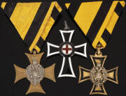 MARIAN (Neck) Cross awarded to christians of noble blood for merit while volunteering for hospitals of the German Order; Military Service Cross 2nd class (for 40 years service, later 35 years, Officer's only); Military Service Cross 3rd class (awarded onl