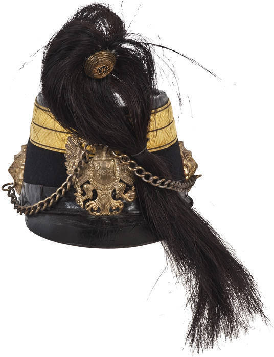 SHAKO, Sergeant/Senior N.C.O Imperial & Royal (Regiment). Felt, leather & satin with horse hair tassle. Made by Zambler of Vienna. VG condition.