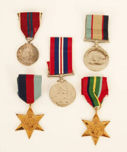 Australian Group of (4) WW2 service medals belonging to (V145396) P.R.Smith; Queen Elizabeth II Coronation medal and matching Medalet. VG condition.
