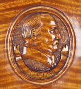 VIOLIN: Rare German violin with carved cameo portrait of U.S. President Grover Cleveland (22nd & 24th President) on the back. Paper label "Lavrentius Guadagnini...". A beautiful instument with velvet lined vintage case. Excellent condition - 3