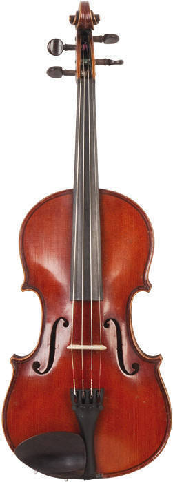 VIOLIN: Fine German Stradivarius copy c1920s with rosewood chin rest & tuning pegs. Housed in a good quality modern case this is an instrument for a serious musician. Excellent condition