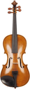 VIOLIN: Rare Polish hand made violin with hand written label. A good quality instrument with finely carved scroll. Restored & with vintage case. Excellent condition.