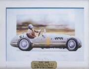 SIGNED DISPLAYS, noted Dawn Fraser, Juan Antonio Samaranch & Tony Gaze (first Australian to compete in F1). Various sizes. - 3