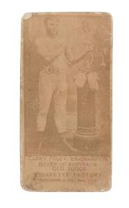 1887-89 Old judge Cigarettes "Celebrities - Larry Foley, Ex-Champion Boxer of Australia". Fair/Good condition. very scarce.