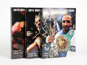 "The Boxing Record Book" published by Fight Fax, incomplete run from 1996-2003, 2005-06 & 2008-12 [New Jersey, 1996-2012]. (15 items).