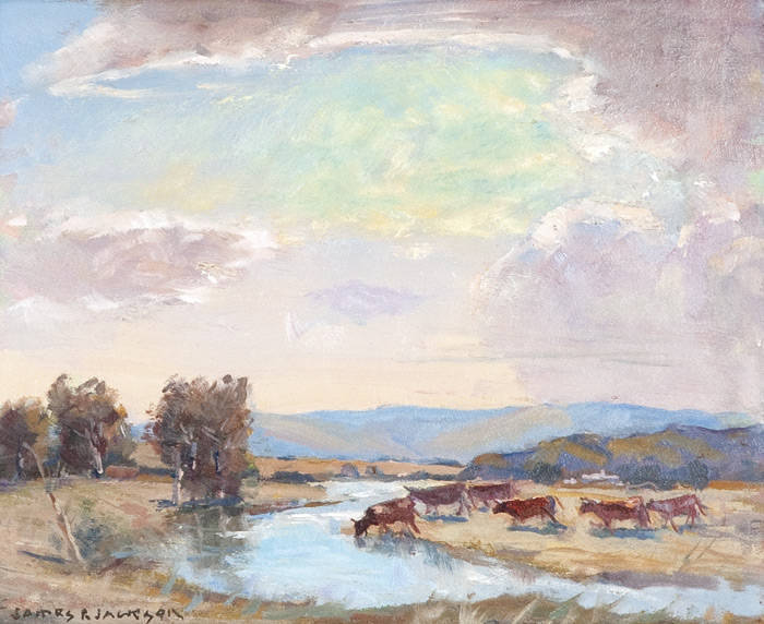 JAMES R.JACKSON (1882-1975): Evening Sky , oil on canvas, 46 x 75cm.