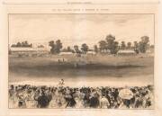 CRICKET ENGRAVINGS, 1873-86, "The All England Eleven v Eighteen of Victoria"; "Practising for the All England Match"; & "International Cricket Match on the Ground of the Germantown Club". All framed, various sizes. (3 items). - 2