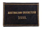 1888 AUSTRALIAN TOUR TO ENGLAND: Season Ticket, black leather with gilt "Australian Cricketers 1888/ (Australian Coat-of-Arms)/ Admits to Matches On All Occasions", with fixture list, named to W.H.Bailey Esq. Superb condition.