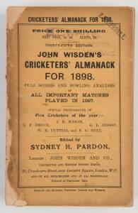 "Wisden Cricketers' Almanack for 1898", original paper wrappers. Fair condition (spine broken so pages loose).