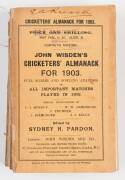 "Wisden Cricketers' Almanack for 1903", original paper wrappers. Fair condition (spine broken so pages loose).