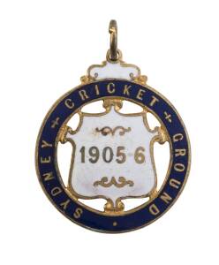 SYDNEY CRICKET GROUND, 1905-6 membership badge, made by Gaunt, London, unnumbered.