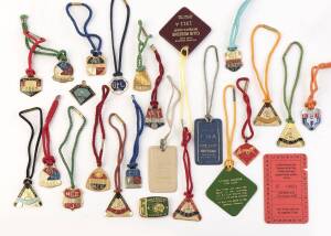 MELBOURNE CRICKET CLUB: Collection of membership badges (30) from 1962-63 to 1987-88; also VATC (18), VRC (2), Kyneton RC, Bendigo (3), VFL Park (2), Geelong FC, Western Suburbs, others (3).