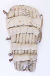 ALAN KNOTT, pair of "Slazenger" Cricket pads, each signed & endorsed "To Jack, Best Wishes, Alan Knott, 8.3.71". In the 2nd Test at Eden Park Knott scored 101 & 96. Fair/Good match used condition. [Alan Knott played 95 Tests & 20 ODIs for England 1967-81]
