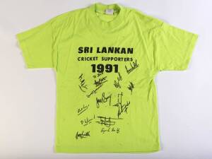 CRICKET CLOTHING, most signed & endorsed to Jack Ryder, noted Sri Lanka T-shirt signed by 1991 team; Bangladesh shirt signed by Javed Omar Belim; Zimbabwe ODI trousers signed by Grant Flower & Andy Flower; Zimbabwe T-shirts signed by Grant Flower & Andy W