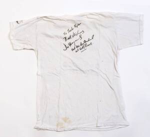 WEST INDIES: Brian Lara T-shirt signed & endorsed on both sides "To Jack Ryder, Best Wishes, Brian Lara, 14.1.95. World Record Test 375 v England, and 501 n.o. v Durham" (131 Tests & 299 ODIs 1990-2007); plus Desmond Haynes T-shirt signed & endorsed "To J