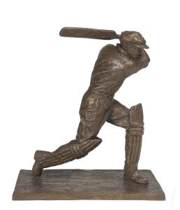 DON BRADMAN SCULPTURE: Bronze sculpture "The Nonpareil" by Neale Andrew (1998), showing Bradman's classic cover drive, signed on the base by sculptor, and foundry stamp of Morris Singer, London, numbered "3/10A". Only 20 were cast - 10 for Australia & 10 
