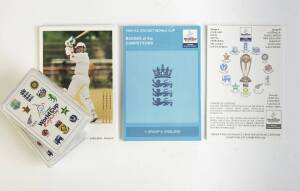 1999 WORLD CUP: Group with complete set of postcrads [30]; complete sets of Australian & England playing cards; plus other postcards (6).