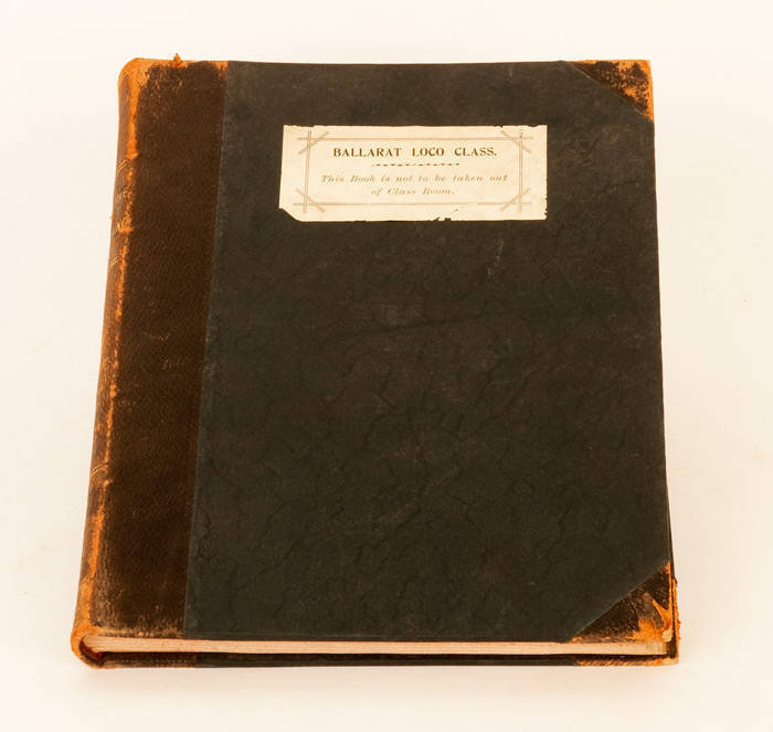 "Railway and Locomotive Engineering. A Practical Journal of Railway Motive Power and Rolling Stock", Vol.XIV, Nos.7-12, July-December 1901. Includes fold-out illustrations. Leather- & cloth-bound and endorsed on cover: "BALLARAT LOCO CLASS. THIS BOOK IS N