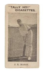 1897 National Cigarette Co. (Tally Ho! - the first Australian cigarette cards to be issued) "English Cricket Team, 1897-98" showing J.R.Mason. Fair/G.