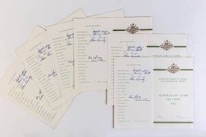 1964 Australian team to England, itineraries "Australian Team on Tour 1964" (6), each with 6 signatures including Bob Simpson, Bill Lawry & Graham McKenzie.