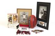 FOOTBALL AUTOGRAPHS: Collection of mainly signed pieces & football cards (50+ items), noted Gary Ablett Sr signed football, Jock McHale, Jack Dyer, Dick Reynolds, Peter Hudson & Paddy Dangerfield.