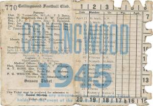 COLLINGWOOD: Member's Season Tickets for 1945 & 1948, both with Fixture List & hole punched for each game attended. Fair/Good condition. 