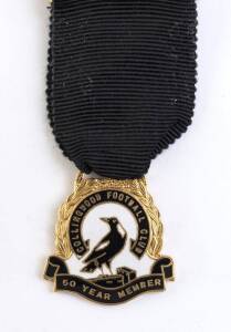 COLLINGWOOD: Medal "Collingwood Football Club/ 50 Year Member", with black & white ribbon.