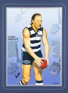 GARY ABLETT SR. (Geelong), "Gary Ablett", print by John Christie, signed by Gary Ablett (unframed). With CoA.