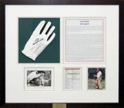 FRAMED DISPLAYS: Signed displays of Sugar Ray Leonard, Susie O'Neill & Lee Trevino (signed golf glove); plus two sporting cartoons by Fougasse. All framed, various sizes. - 2