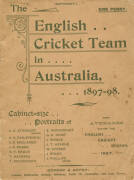 "Cabinet-Size Portraits (in position, at the wicket) of A.E.Stoddart's English Cricket Team Visiting Australia 1897-1898" published by Gordon & Gotch [London, Melbourne, Sydney, etc, 1897]. Cover-title "The English Cricket team in Australia 1897-98". Fair