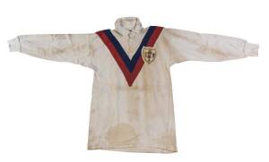 DAVID ROBINSON'S 1970 GREAT BRITAIN JERSEY, with "Australasian Tour/1970" badge on left breast, number "22" on reverse, signed on collar "Dave Robinson". Good match-used condition. [David Robinson played 13 Tests for GB 1965-70]